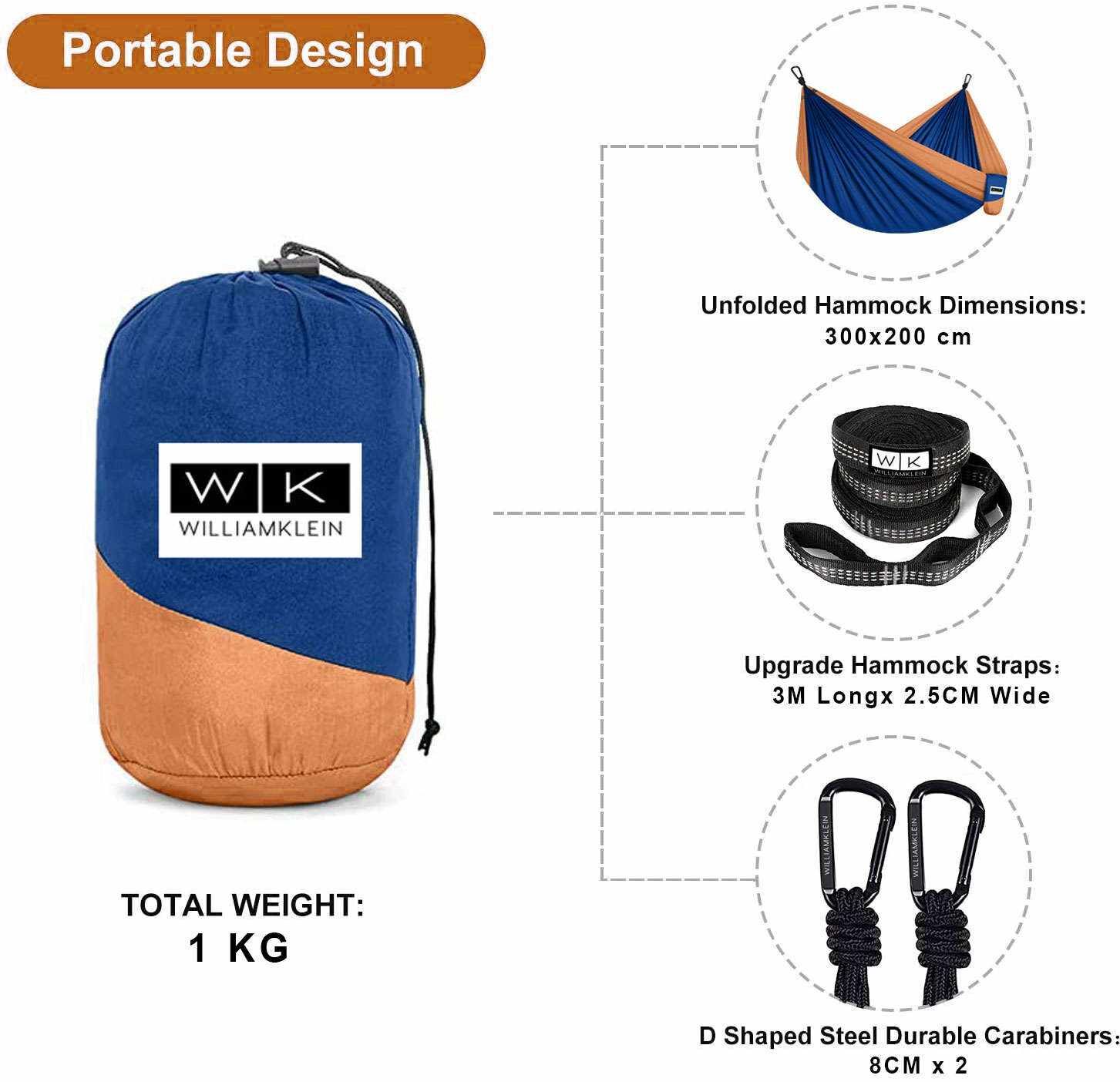 Camping Hammock Portable Lightweight Parachute 210T Nylon Hammock with Straps - Picture 7 of 25