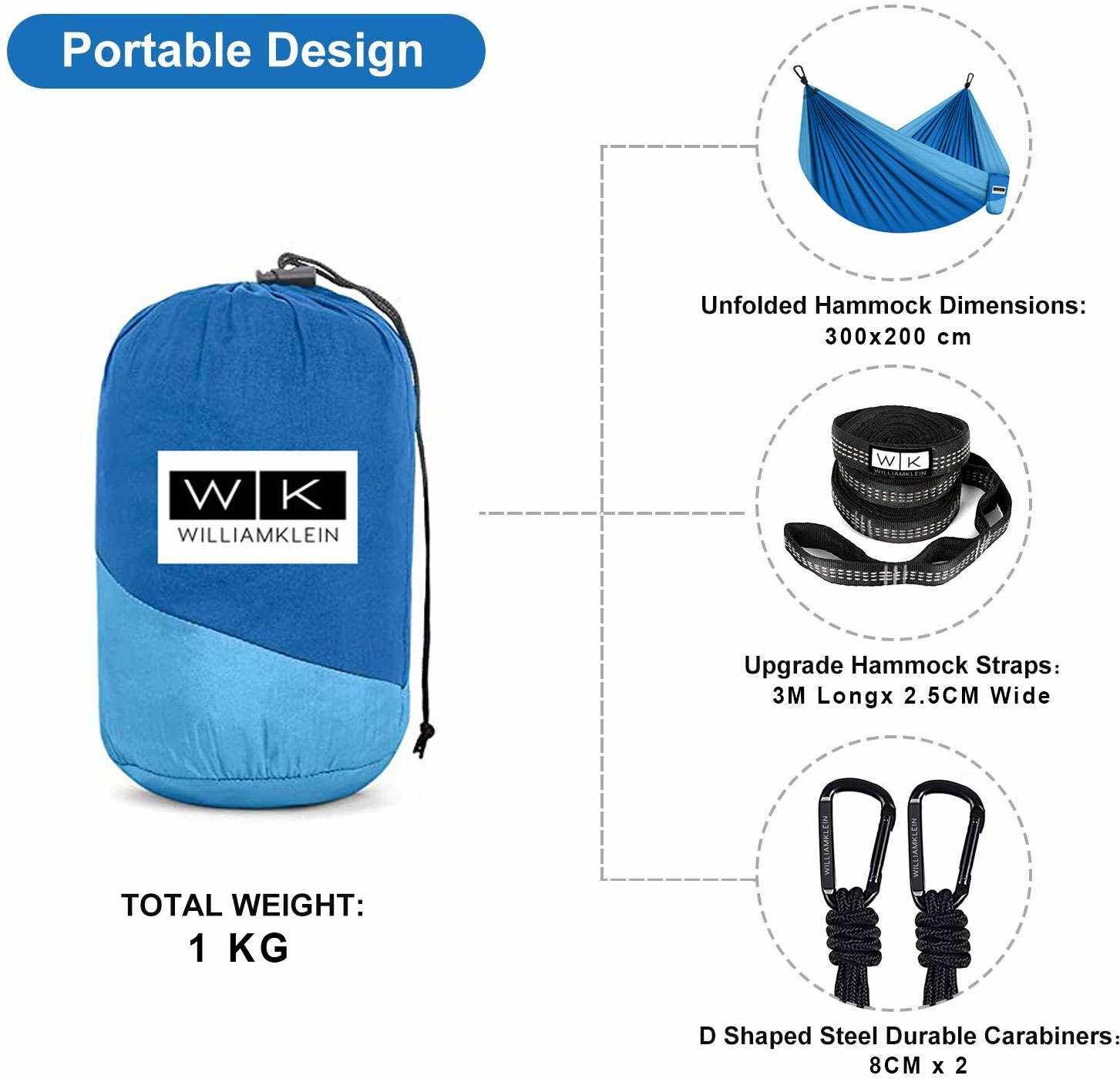 Camping Hammock Portable Lightweight Parachute 210T Nylon Hammock with Straps - Picture 8 of 25